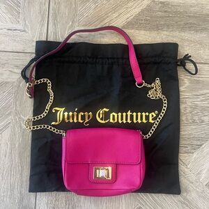 Cute and tiny Juicy Couture Hot Pink Chain Strap Crossbody Bag